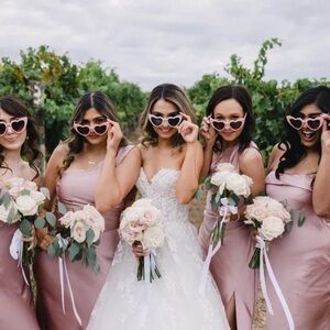 Pink Heart-Shaped Sunglasses perfect for Bachelorette or Bridal shower
